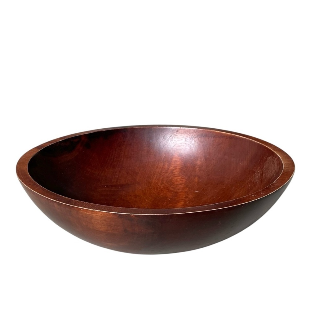 BARIBOCRAFT Vintage Handmade Wooden BowlMade In Canada Dark Mahogany Cherry